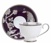 Pavo Silver Tea Cup & Saucer